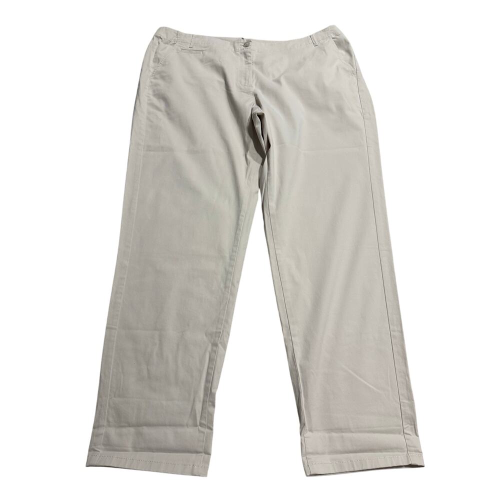 J. Jill Live-in Chino Khaki Pants Women's Plus Size 20 Cream Stretch WPT019274